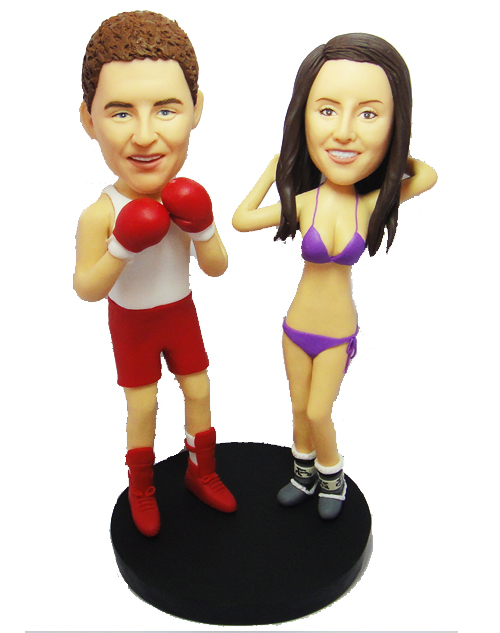 boxing man and bikini girl