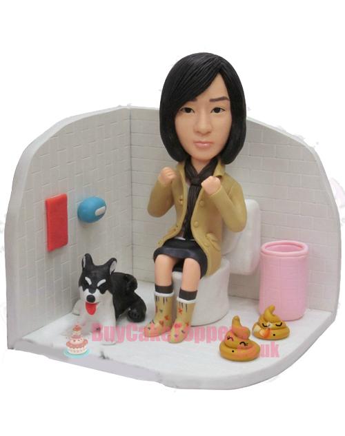 funny toilet girl custom figure