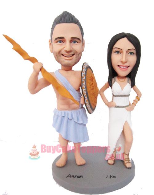Zeus and Athena wedding cake topper